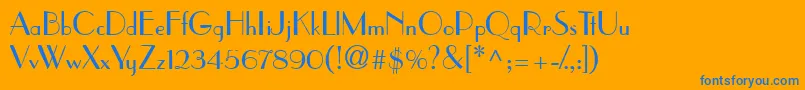 PramuddbNormal Font – Blue Fonts on Orange Background