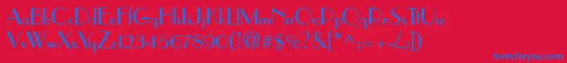 PramuddbNormal Font – Blue Fonts on Red Background