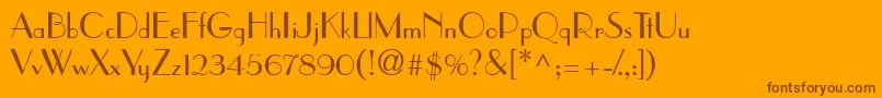 PramuddbNormal Font – Brown Fonts on Orange Background