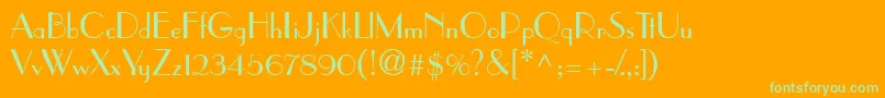 PramuddbNormal Font – Green Fonts on Orange Background