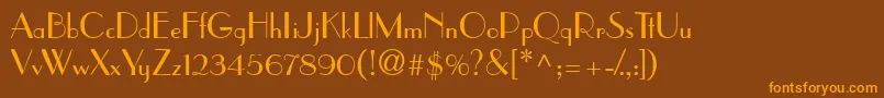 PramuddbNormal Font – Orange Fonts on Brown Background