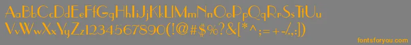 PramuddbNormal Font – Orange Fonts on Gray Background