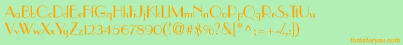 PramuddbNormal Font – Orange Fonts on Green Background