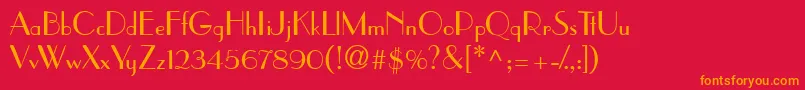 PramuddbNormal Font – Orange Fonts on Red Background