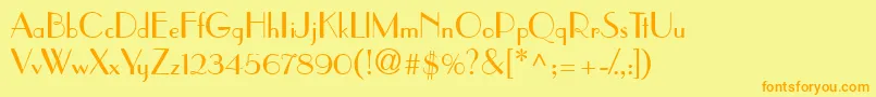 PramuddbNormal Font – Orange Fonts on Yellow Background