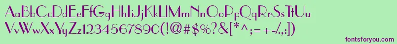 PramuddbNormal Font – Purple Fonts on Green Background