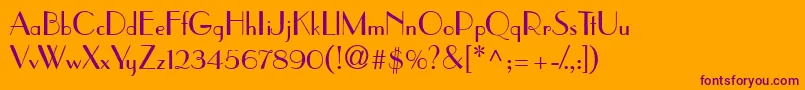 PramuddbNormal Font – Purple Fonts on Orange Background