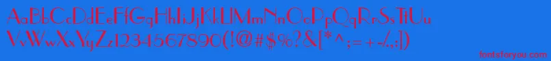 PramuddbNormal Font – Red Fonts on Blue Background