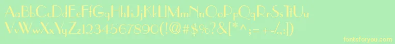 PramuddbNormal Font – Yellow Fonts on Green Background