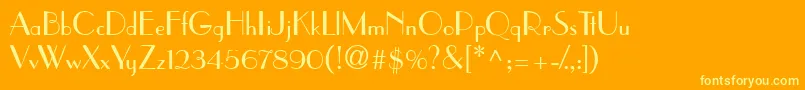 PramuddbNormal Font – Yellow Fonts on Orange Background