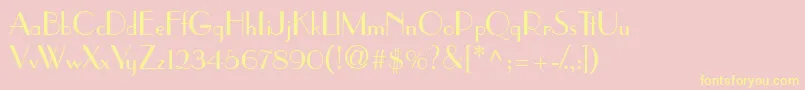 PramuddbNormal Font – Yellow Fonts on Pink Background