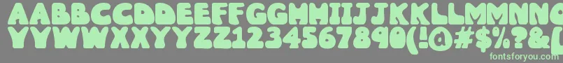 フォントWobbles ffy – 灰色の背景に緑のフォント