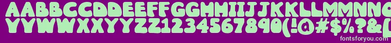 Wobbles ffy Font – Green Fonts on Purple Background