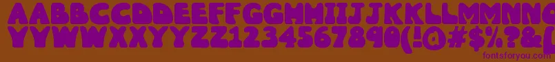 Wobbles ffy Font – Purple Fonts on Brown Background