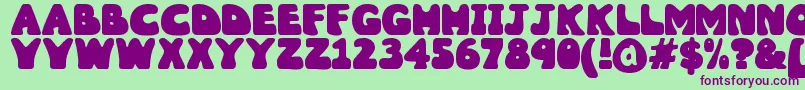 Wobbles ffy Font – Purple Fonts on Green Background