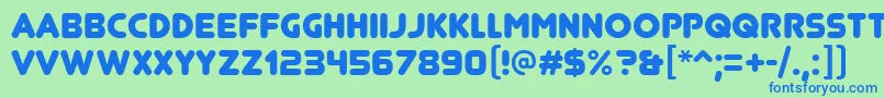 JunegullRegular Font – Blue Fonts on Green Background