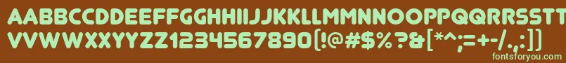 JunegullRegular-fontti – vihreät fontit ruskealla taustalla