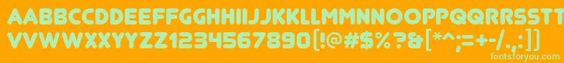 Шрифт JunegullRegular – зелёные шрифты на оранжевом фоне