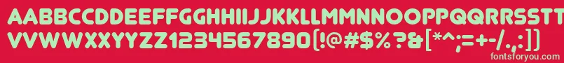 Шрифт JunegullRegular – зелёные шрифты на красном фоне