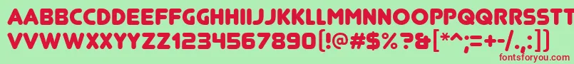 JunegullRegular Font – Red Fonts on Green Background