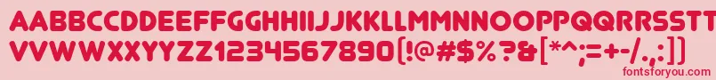 フォントJunegullRegular – ピンクの背景に赤い文字