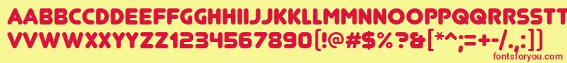 フォントJunegullRegular – 赤い文字の黄色い背景