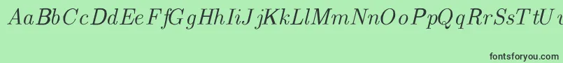 Fonte CmTextItalic – fontes pretas em um fundo verde