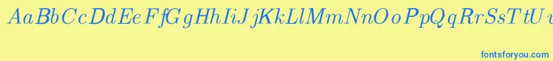 CmTextItalic Font – Blue Fonts on Yellow Background
