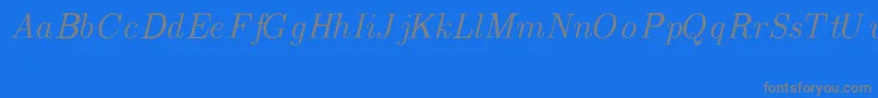 CmTextItalic-Schriftart – Graue Schriften auf blauem Hintergrund