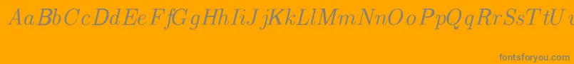 Fonte CmTextItalic – fontes cinzas em um fundo laranja