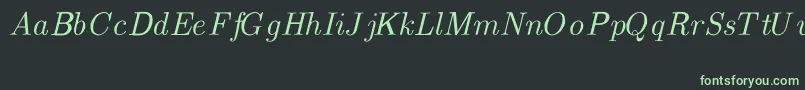フォントCmTextItalic – 黒い背景に緑の文字