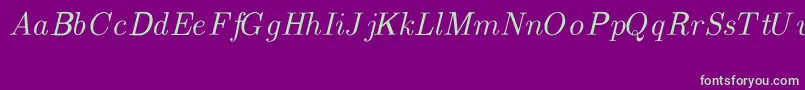 CmTextItalic Font – Green Fonts on Purple Background