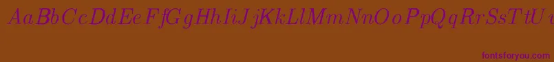 CmTextItalic-Schriftart – Violette Schriften auf braunem Hintergrund