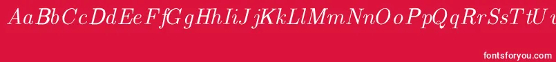フォントCmTextItalic – 赤い背景に白い文字