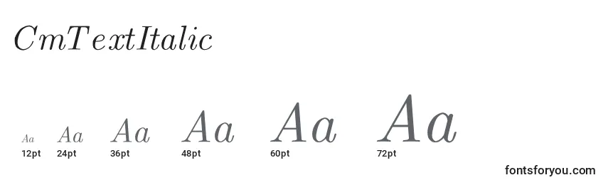 Größen der Schriftart CmTextItalic