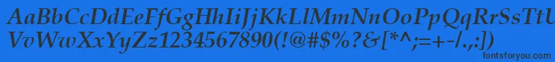 PaltonBolditalic-Schriftart – Schwarze Schriften auf blauem Hintergrund