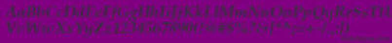 Fonte PaltonBolditalic – fontes pretas em um fundo violeta