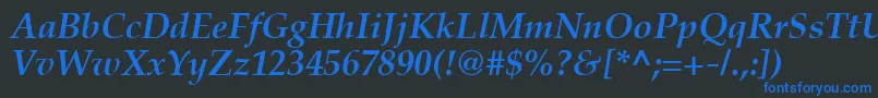 PaltonBolditalic Font – Blue Fonts on Black Background