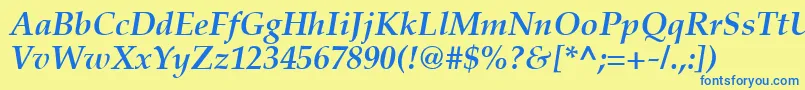 PaltonBolditalic Font – Blue Fonts on Yellow Background