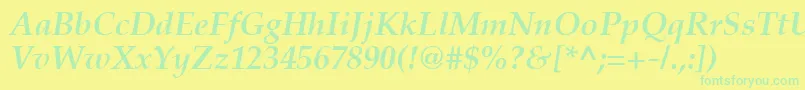 PaltonBolditalic Font – Green Fonts on Yellow Background