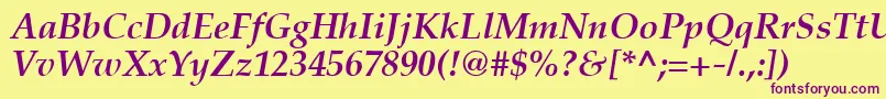 PaltonBolditalic Font – Purple Fonts on Yellow Background