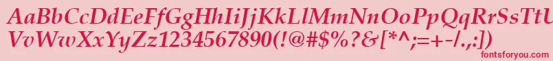 PaltonBolditalic Font – Red Fonts on Pink Background