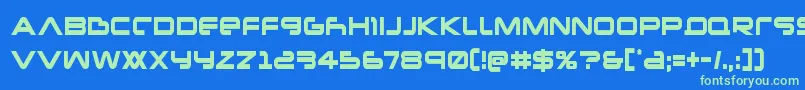 Newmarscond Font – Green Fonts on Blue Background