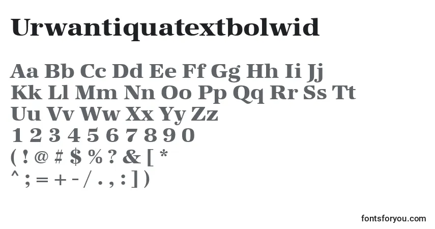 Czcionka Urwantiquatextbolwid – alfabet, cyfry, specjalne znaki