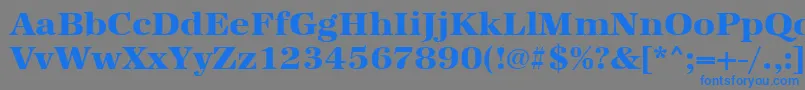 フォントUrwantiquatextbolwid – 灰色の背景に青い文字