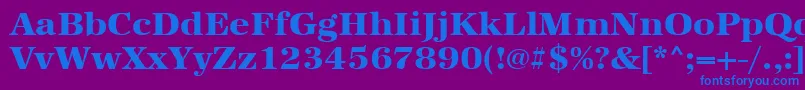 Urwantiquatextbolwid-Schriftart – Blaue Schriften auf violettem Hintergrund