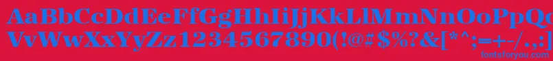 Шрифт Urwantiquatextbolwid – синие шрифты на красном фоне