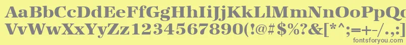Urwantiquatextbolwid-Schriftart – Graue Schriften auf gelbem Hintergrund