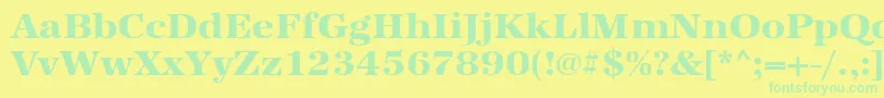 Urwantiquatextbolwid Font – Green Fonts on Yellow Background