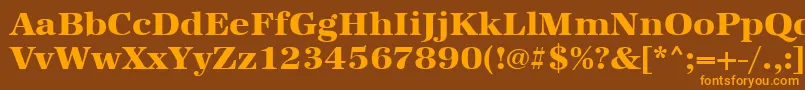 Police Urwantiquatextbolwid – polices orange sur fond brun